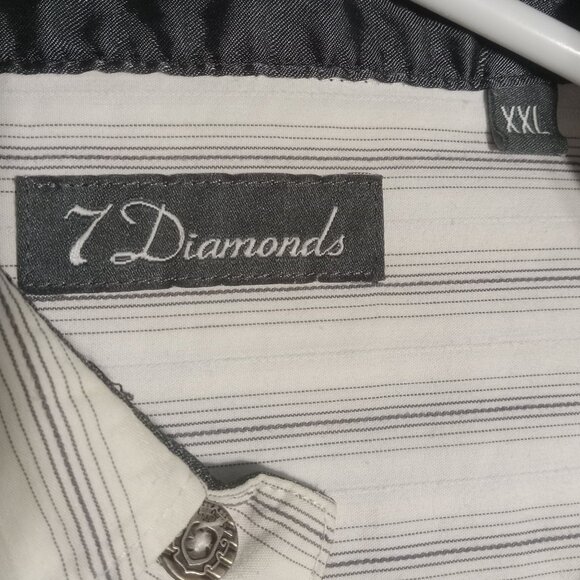 7 Diamonds Men's LS Metal Button Down Embroidered Western Shirt Size XXL - Picture 4 of 8